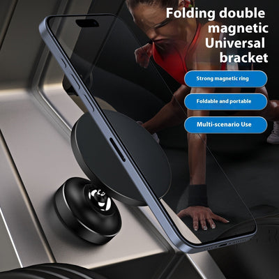 Double Magnetic Phone Holder 360 Degree Rotating Gym null