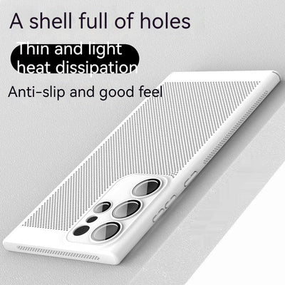 Applicable To S23ultra Phone Case S23 Honeycomb Heat Dissipation S22 All-inclusive Drop-resistant S22ultra Silicone Transparent S21 Magnetic Suction Frameless Note20ultra Ultra-thin Note10 null